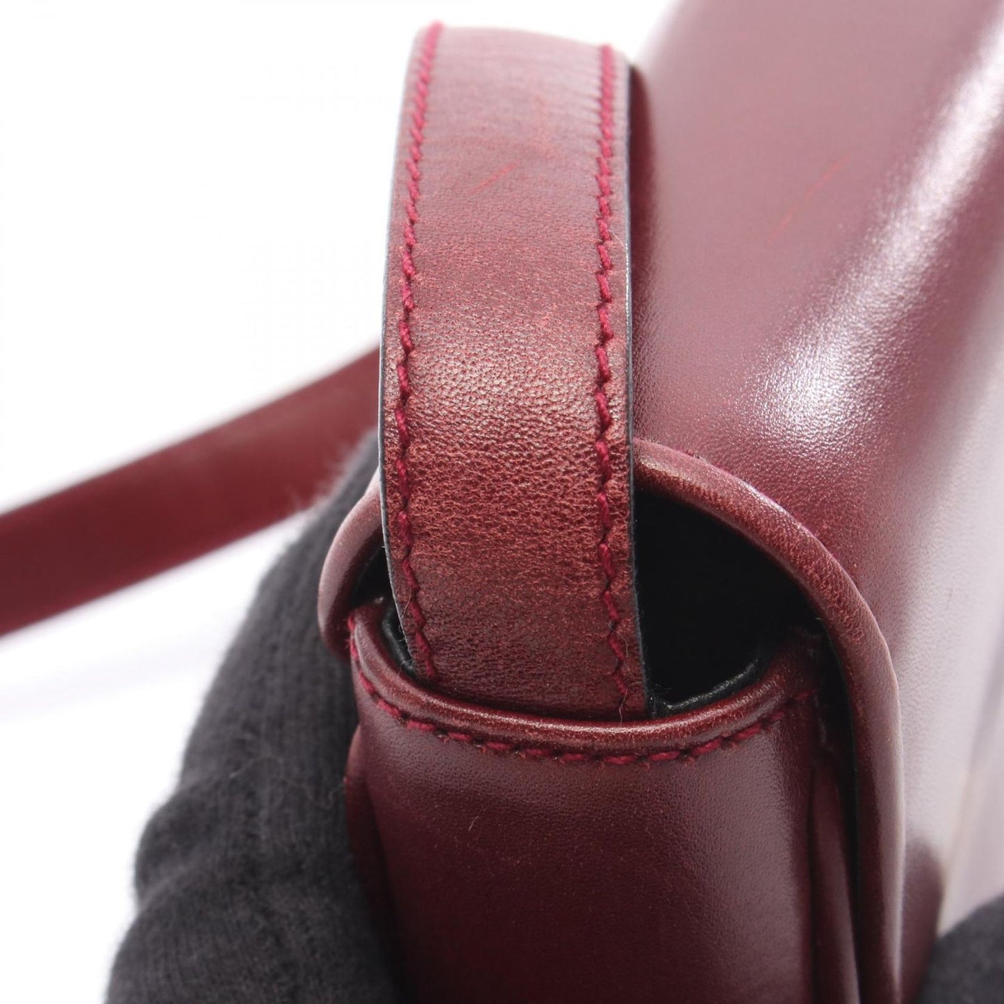 Celine Seri Shoulder Bag Triomphe Bordeaux Leather — view 7