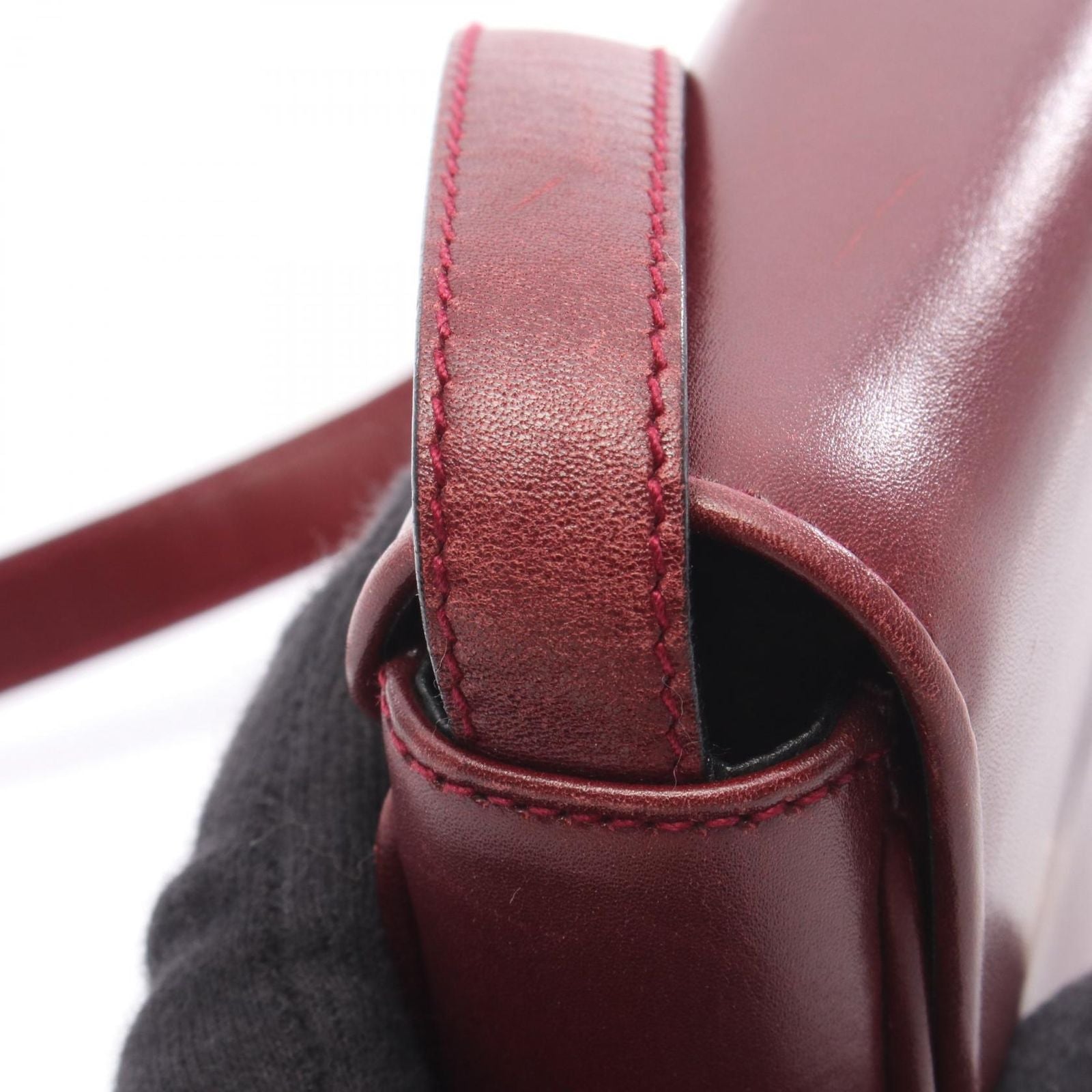 Celine Seri Shoulder Bag Triomphe Bordeaux Leather — view 7