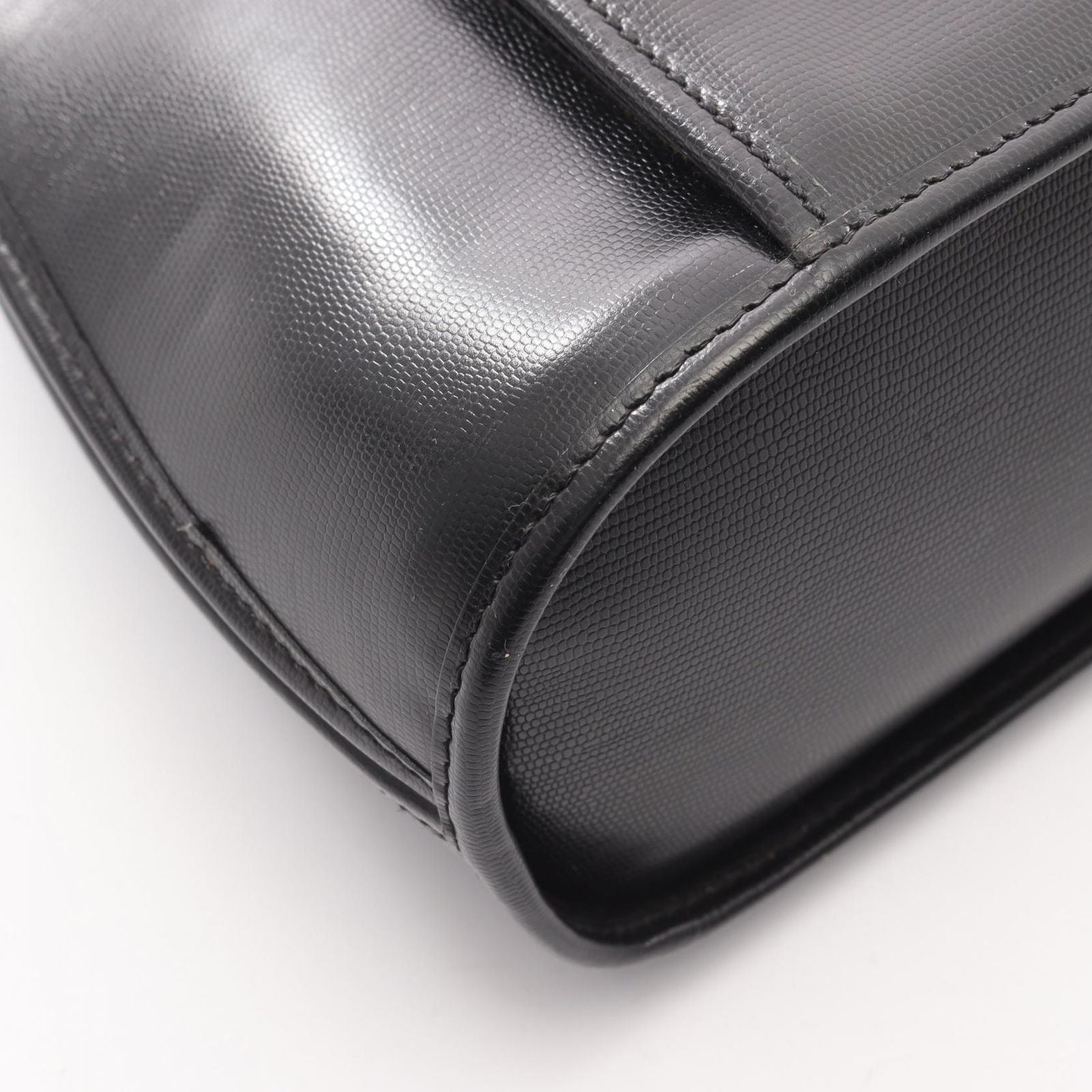 Celine Seri Handbag Sa Ninelelogo Black Leather Sa Ninele Logo — view 5