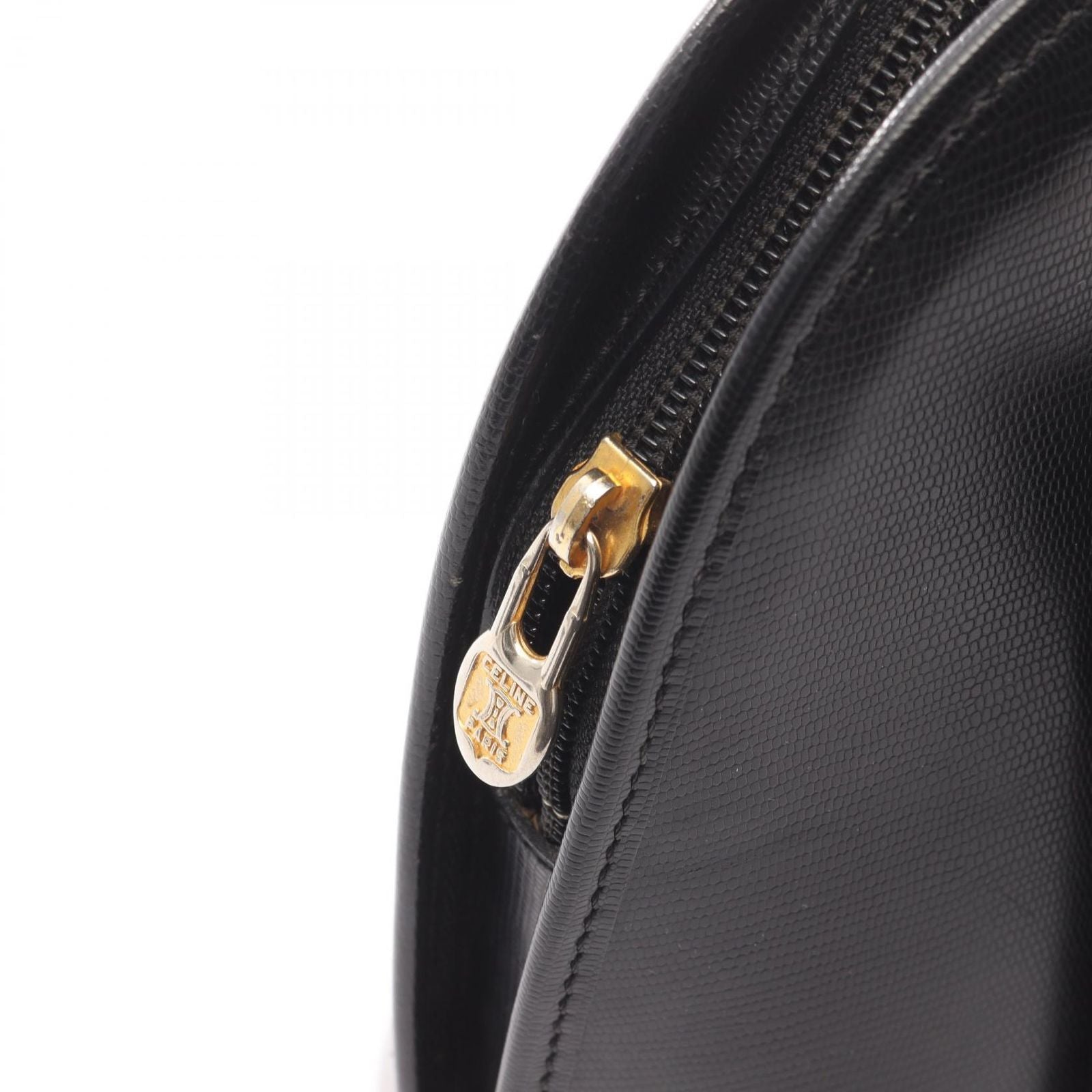 Celine Seri Handbag Sa Ninelelogo Black Leather Sa Ninele Logo — view 8