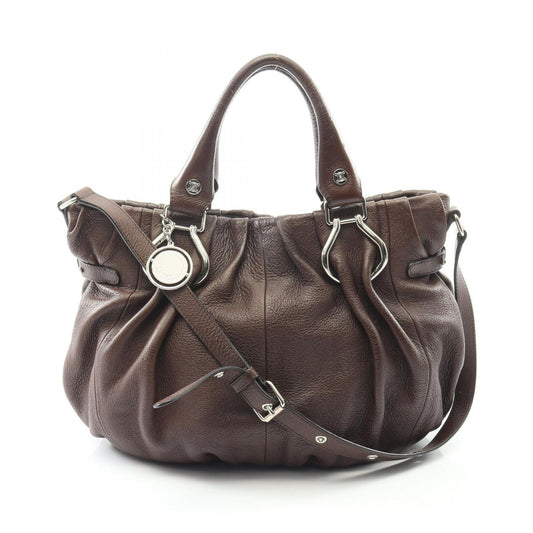 Celine Seri Shoulder Bag Brown Leather 2-Way