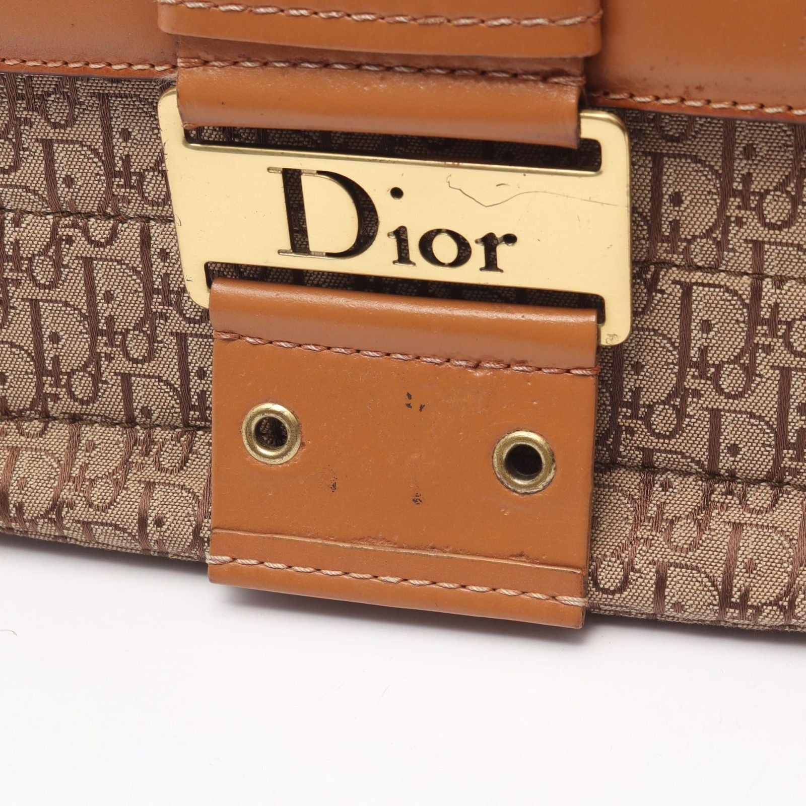 Dior Dio Shoulder Bag tosnine Tobta Beige Canvas Leather — view 5