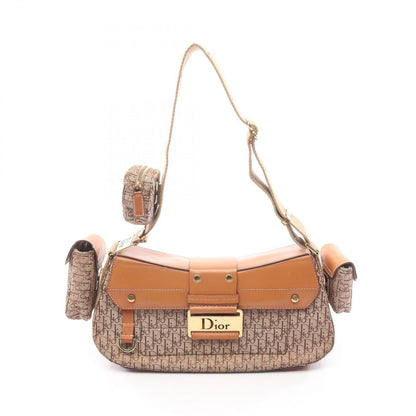 Dior Dio Shoulder Bag tosnine Tobta Beige Canvas Leather