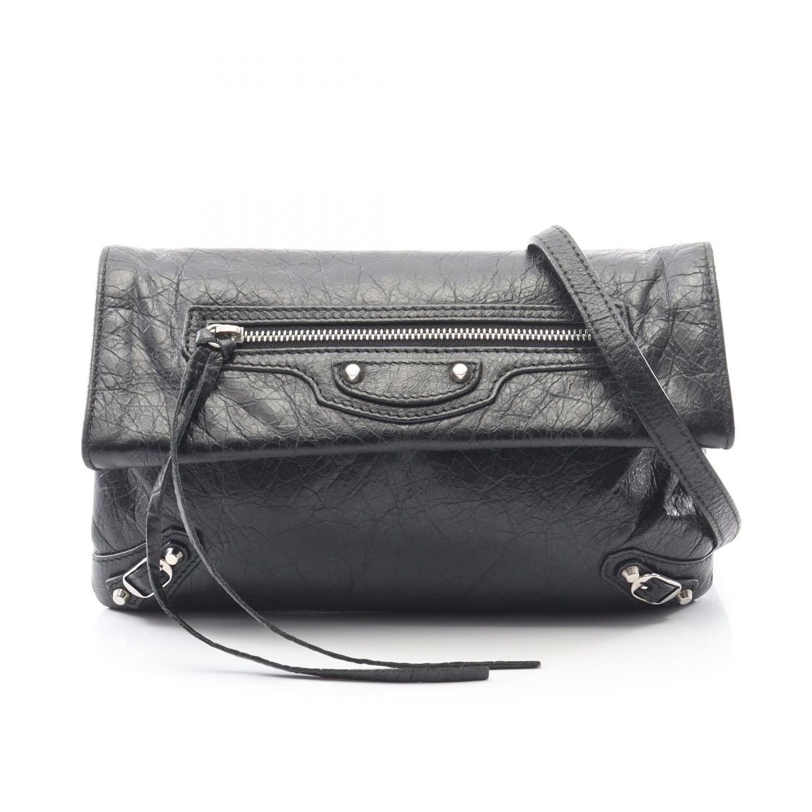 Balenciaga Shoulder Bag Ninelasnine Black Leather Pochette
