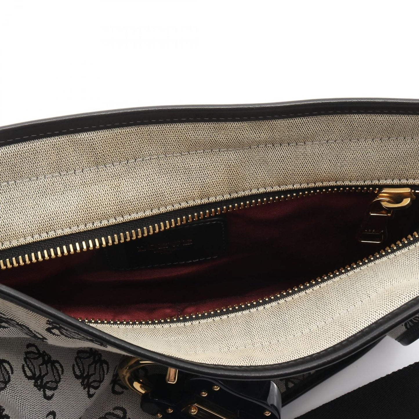 Loewe Shoulder Bag Anagram Gray Black Canvas Leather — view 5