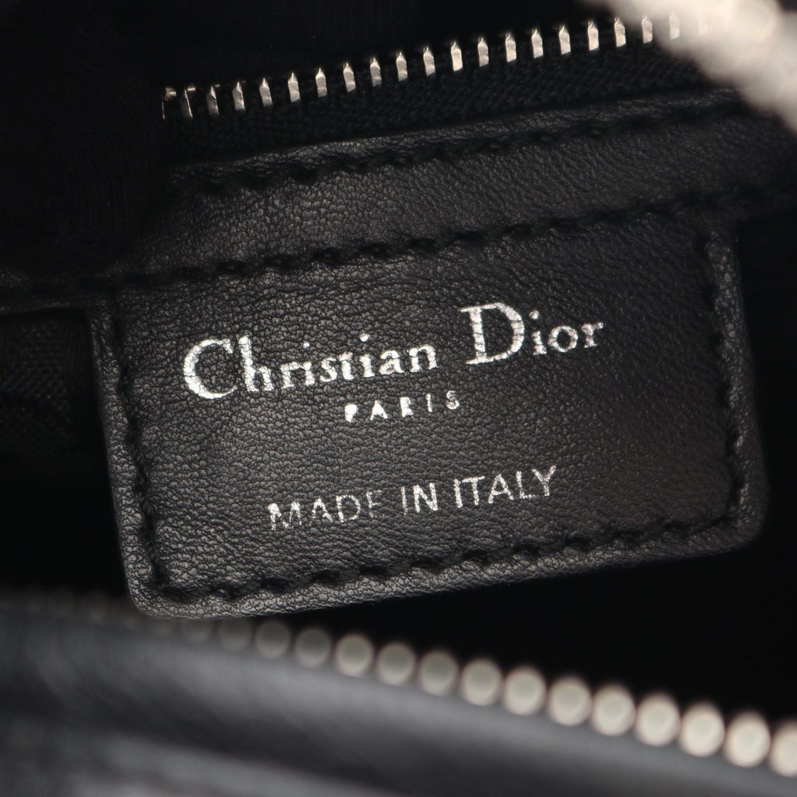 Dior Dio Handbag Ladydio Cannage Black Leather 2-Way Tote — view 4