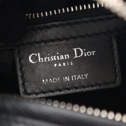 Dior Dio Handbag Ladydio Cannage Black Leather 2-Way Tote — view 4