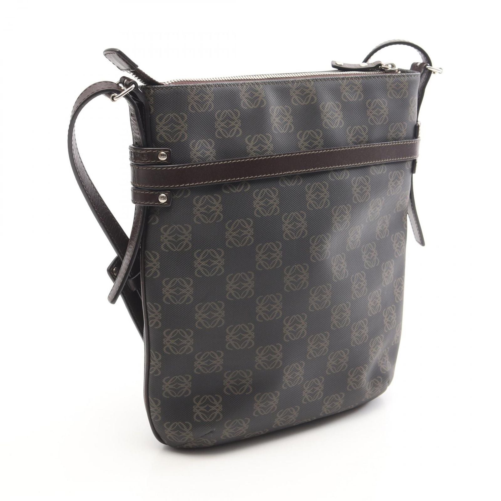 Loewe Shoulder Bag Anagram Da Ninebrown Canvas Leather — view 2