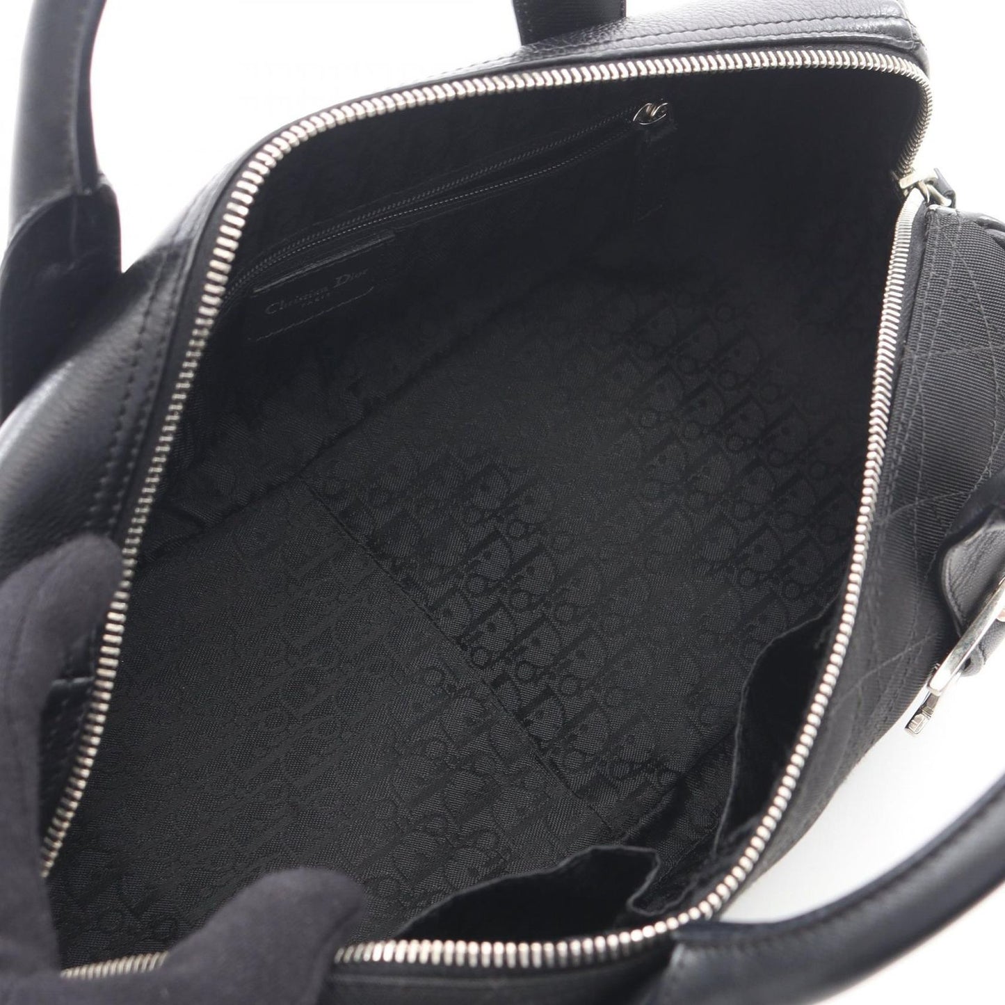 Dior Dio Tote Cannage Ma Nineto Black Canvas Leather Buckle — view 3