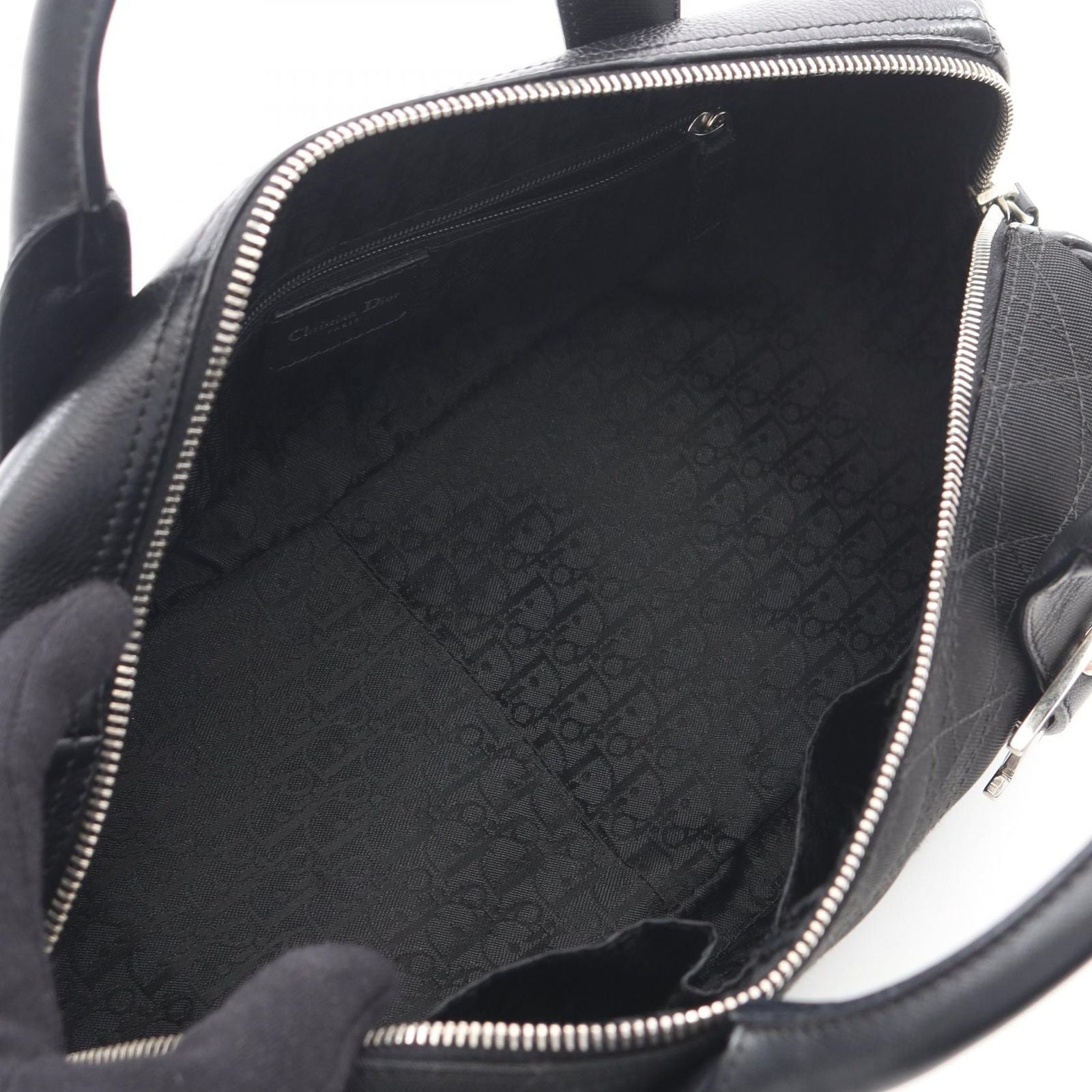 Dior Dio Tote Cannage Ma Nineto Black Canvas Leather Buckle — view 3