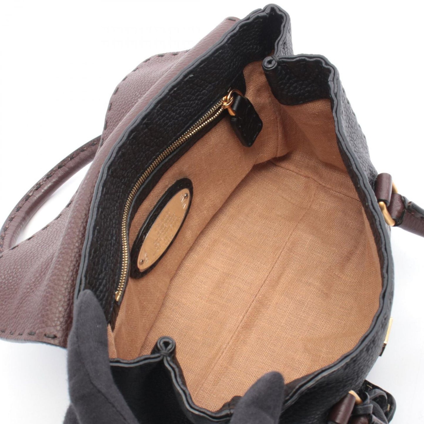 Fendi Handbag Selleria Mini Black Brown Leather — view 3