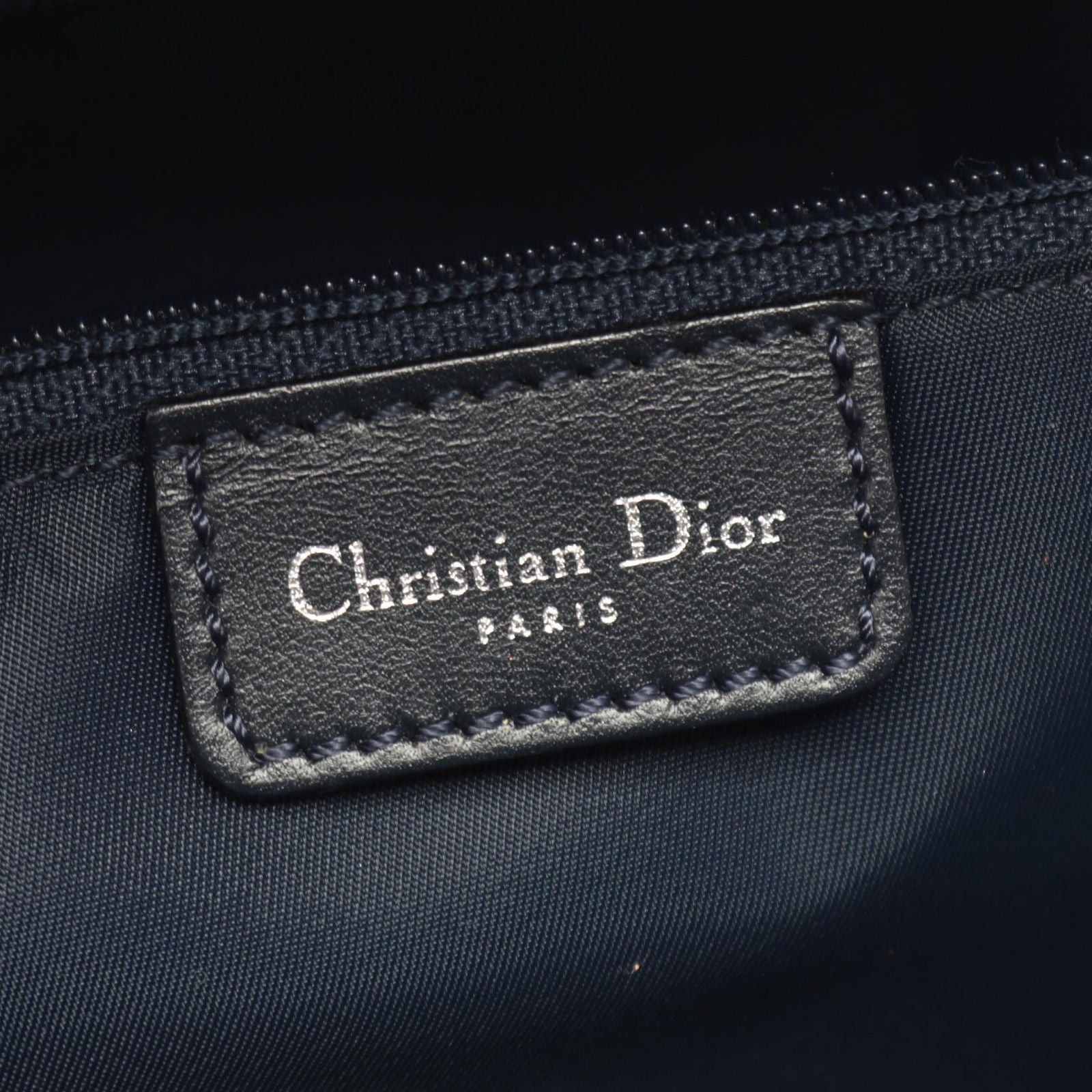 Dior Dio Handbag Tobta Denineta Zba Navy Canvas Leather — view 4