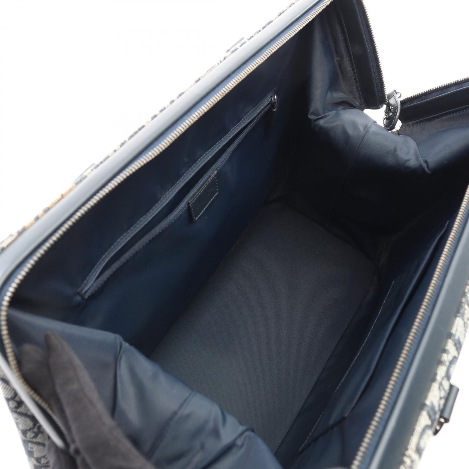 Dior Dio Handbag Tobta Denineta Zba Navy Canvas Leather — view 3