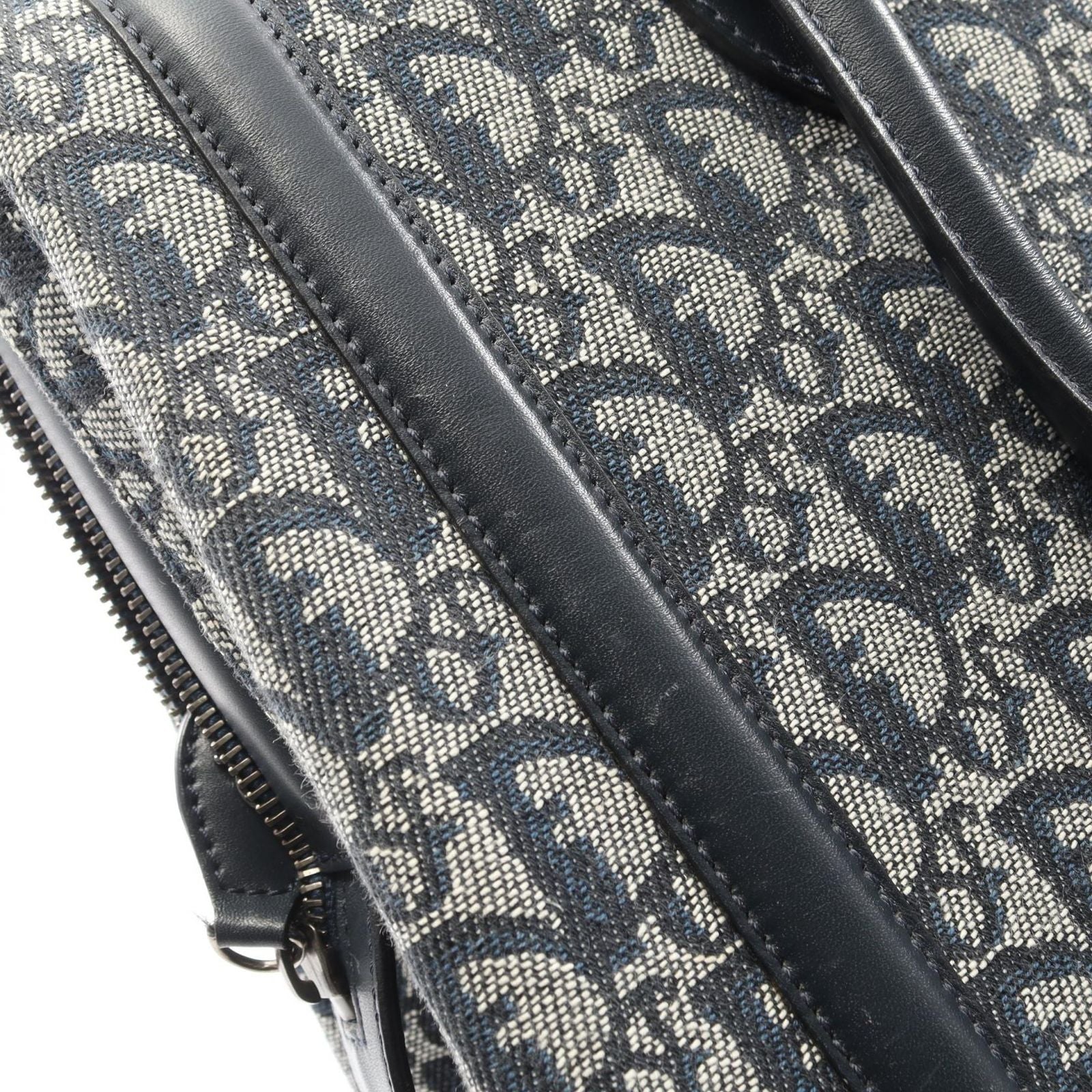 Dior Dio Handbag Tobta Denineta Zba Navy Canvas Leather — view 8