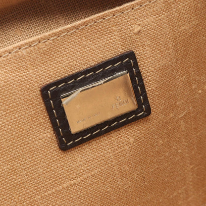 Fendi Handbag Black Brown Canvas Leather — view 4