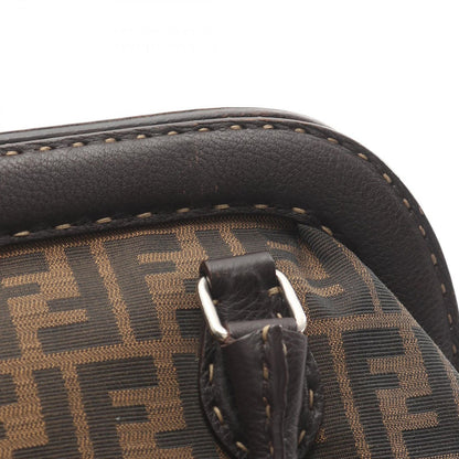 Fendi Handbag Black Brown Canvas Leather — view 7