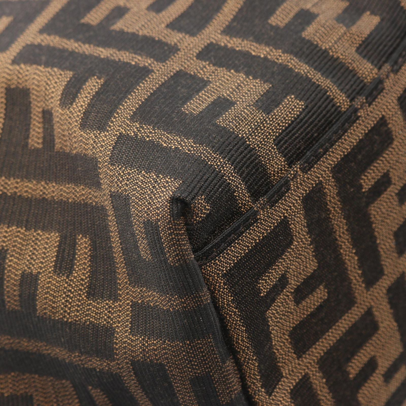 Fendi Handbag Black Brown Canvas Leather — view 5