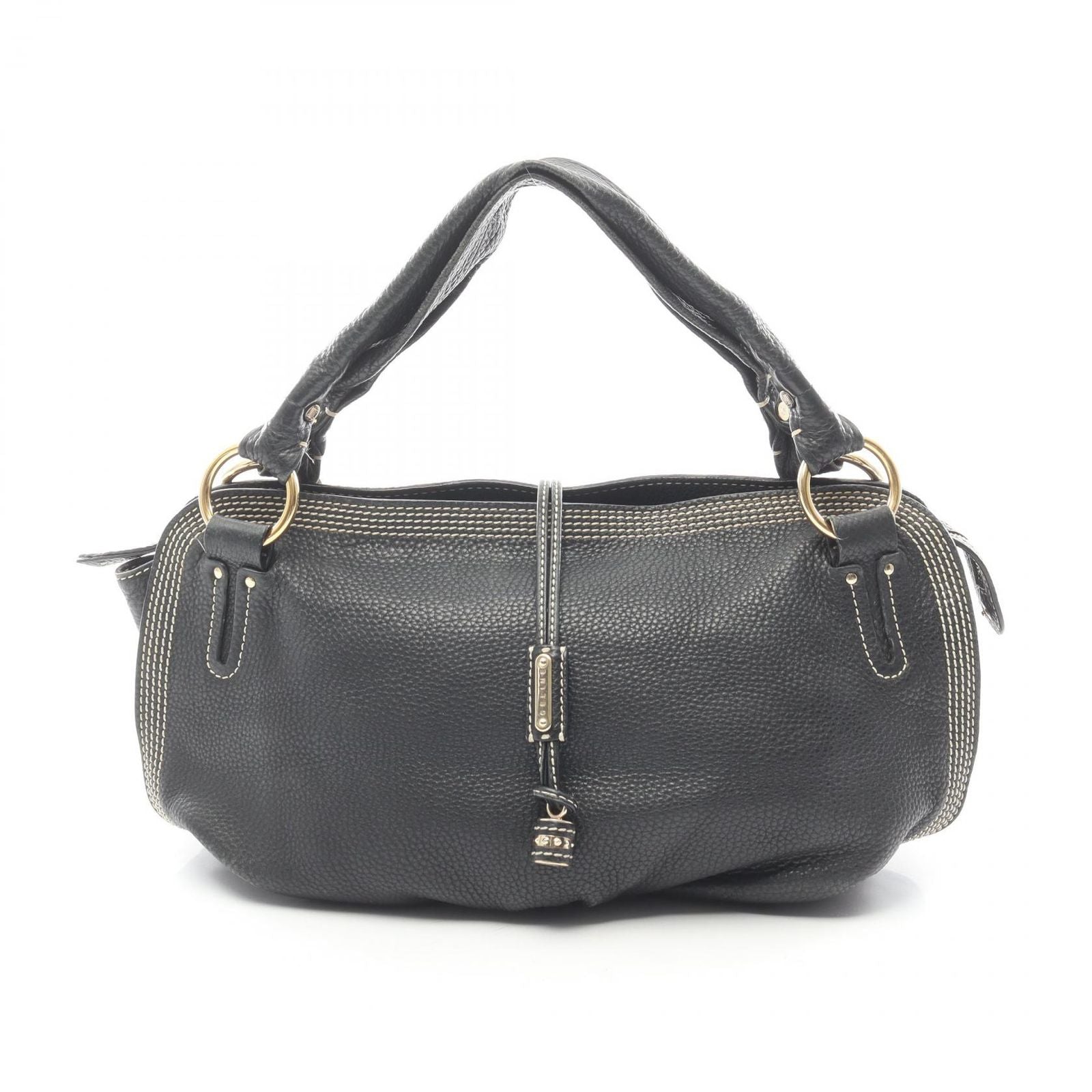 Celine Seri Handbag Black Leather