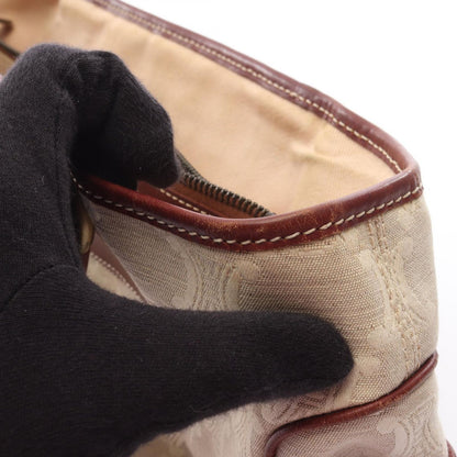 Celine Seri Handbag Beige Brown Canvas Leather — view 9