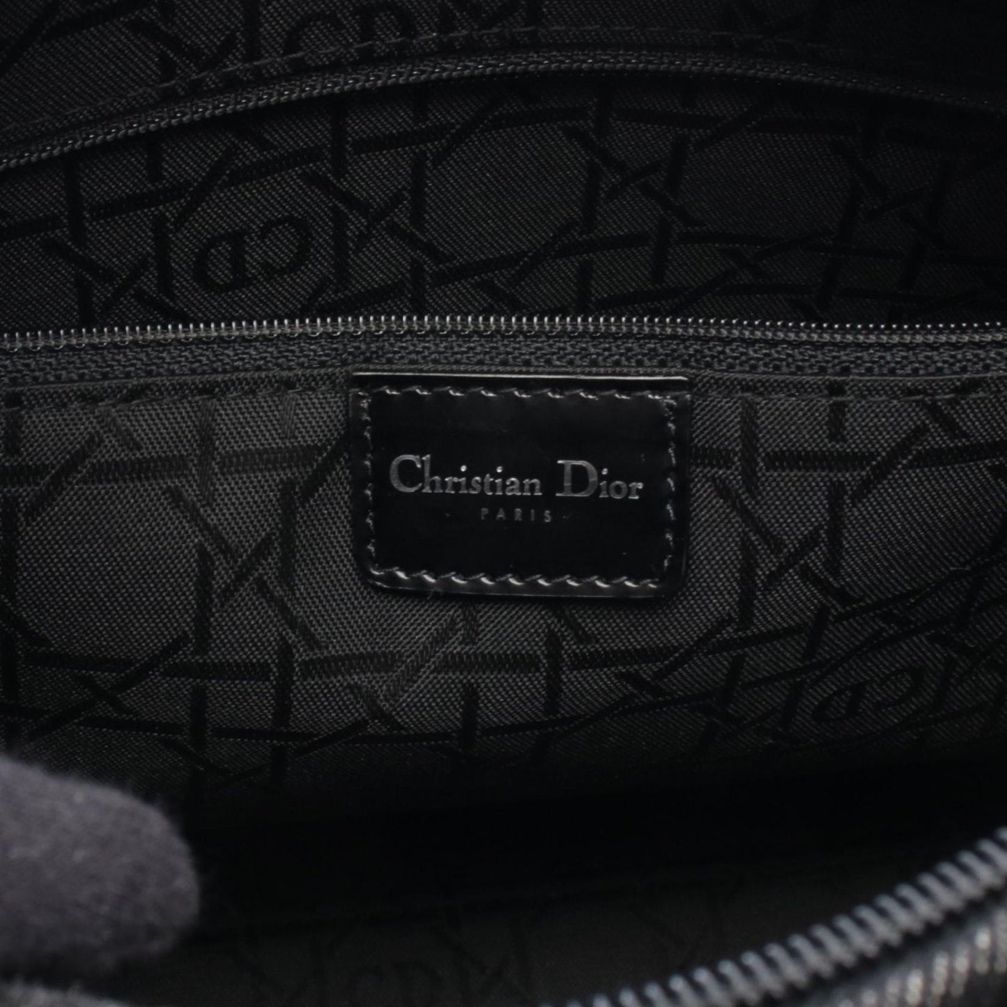 Dior Dio Handbag Ladydio Cannage Denim Black 2-Way Tote — view 4