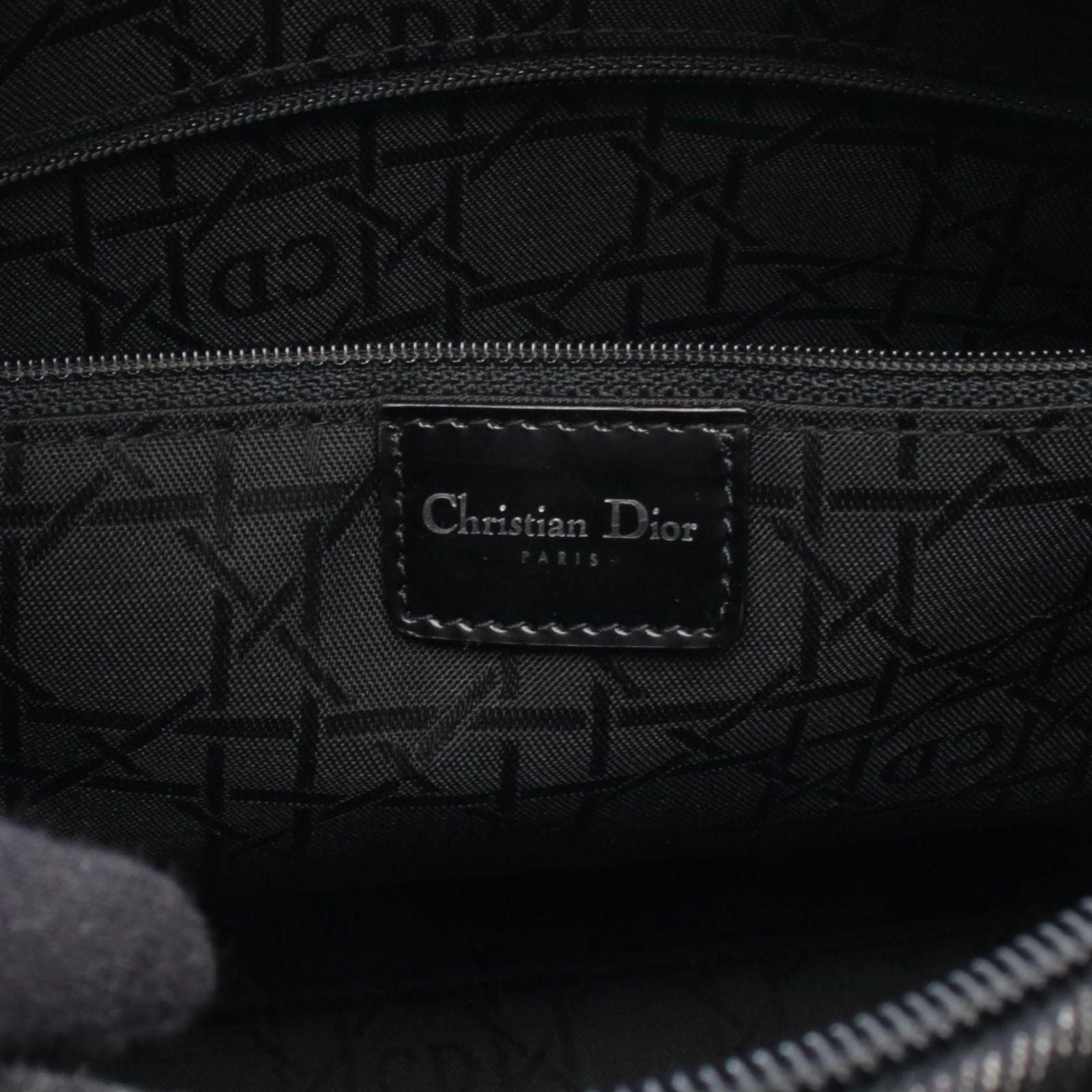 Dior Dio Handbag Ladydio Cannage Denim Black 2-Way Tote — view 4