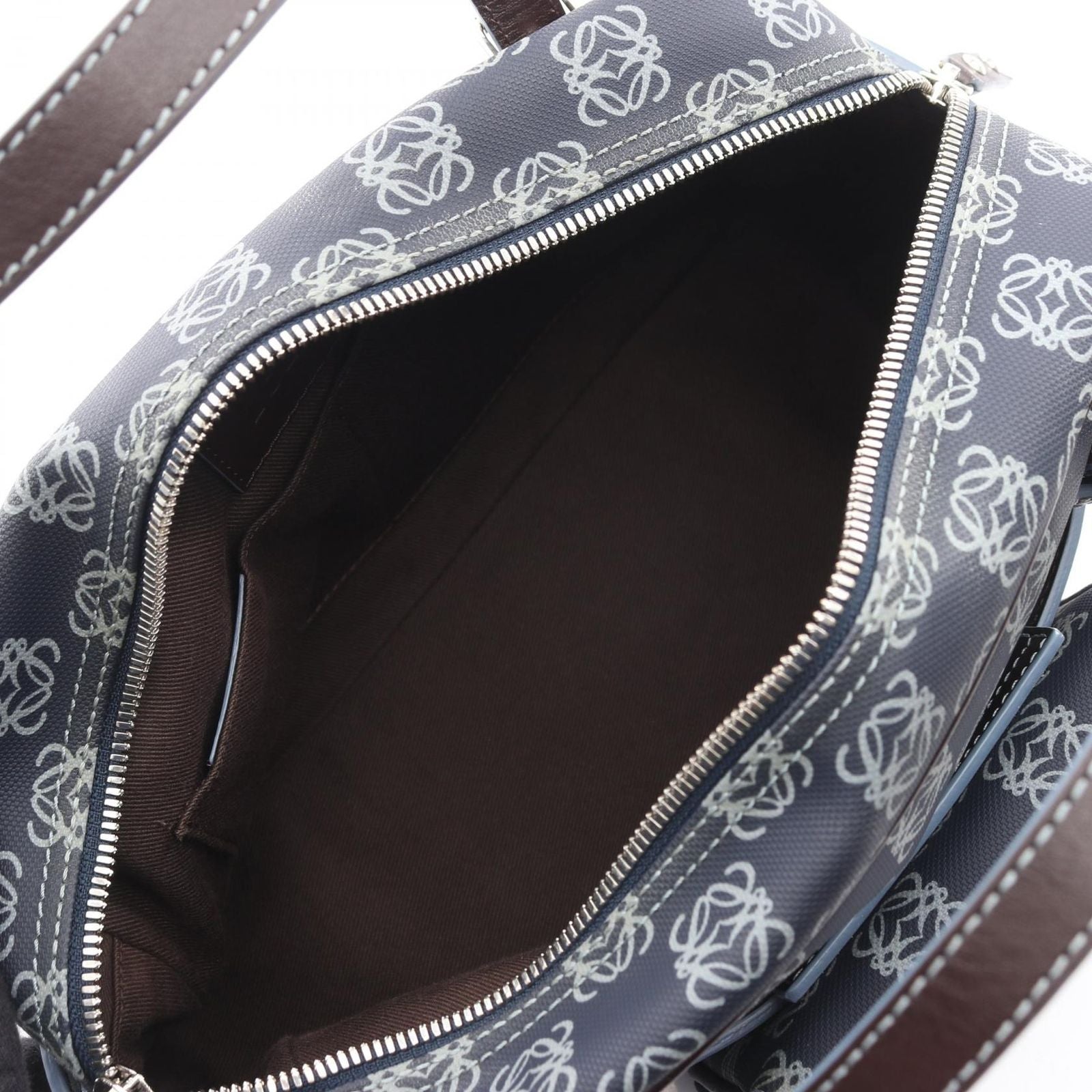 Loewe Handbag toanagram Navy Canvas Leather Anagram Pouch — view 3