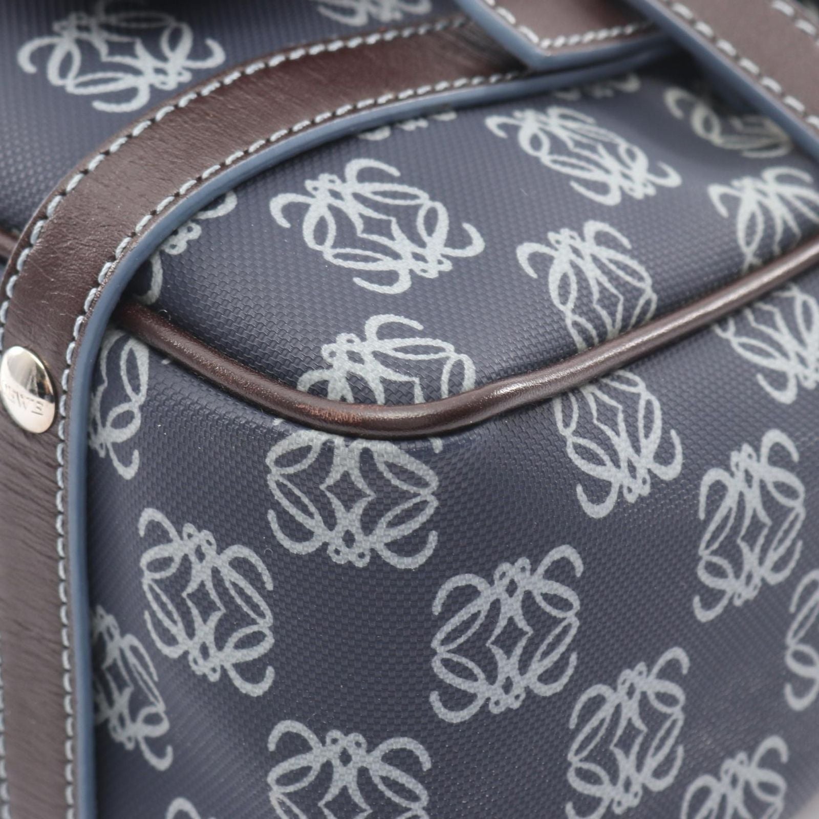Loewe Handbag toanagram Navy Canvas Leather Anagram Pouch — view 7
