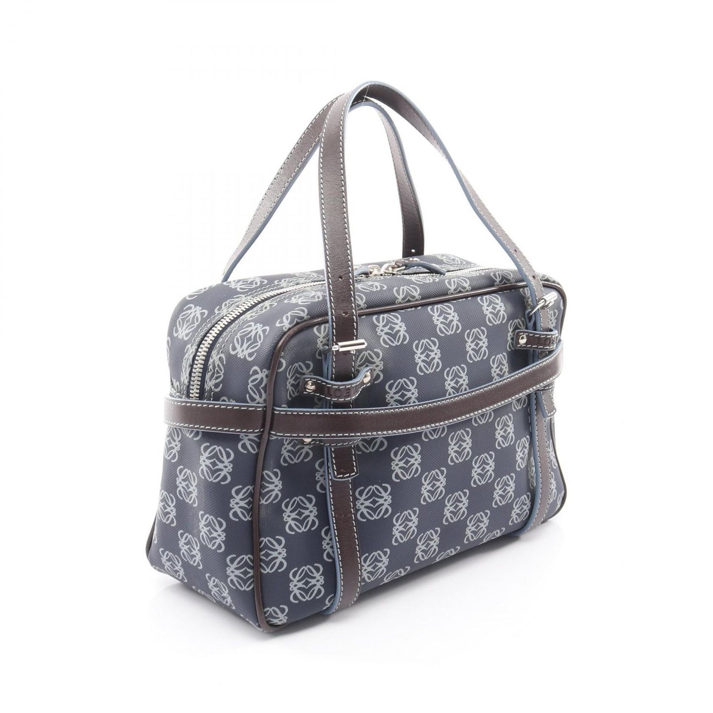 Loewe Handbag toanagram Navy Canvas Leather Anagram Pouch — view 2