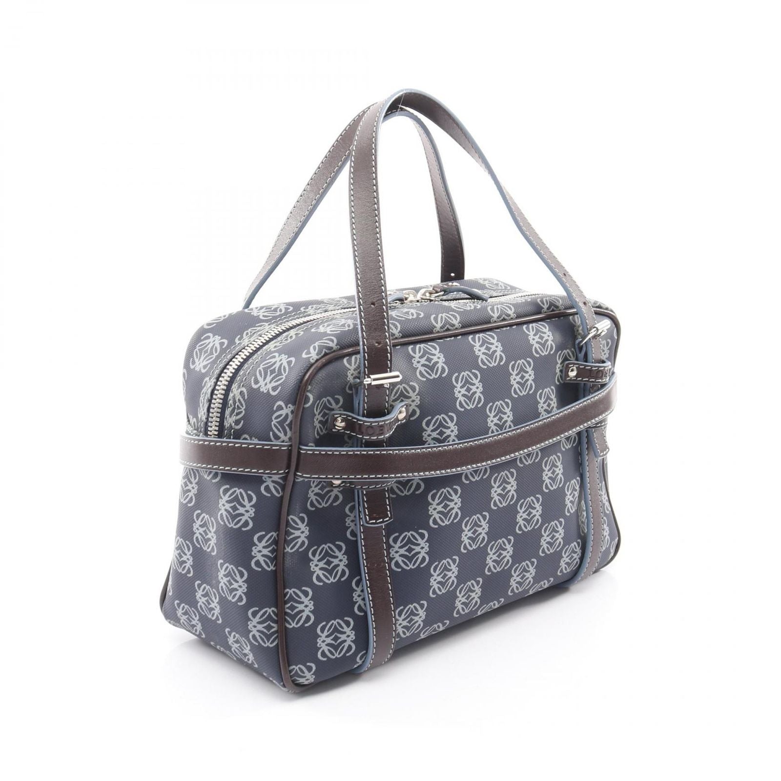 Loewe Handbag toanagram Navy Canvas Leather Anagram Pouch — view 2