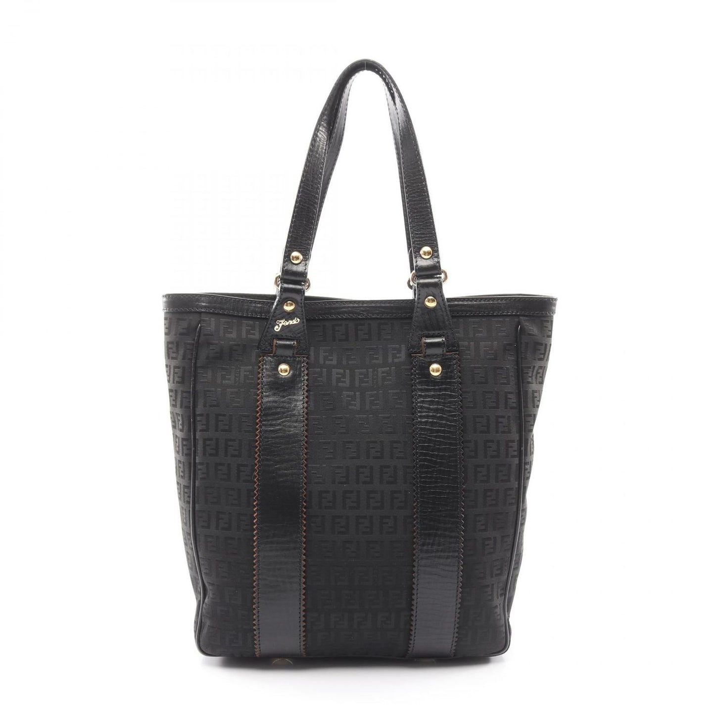 Fendi Tote of Black Canvas Leather of