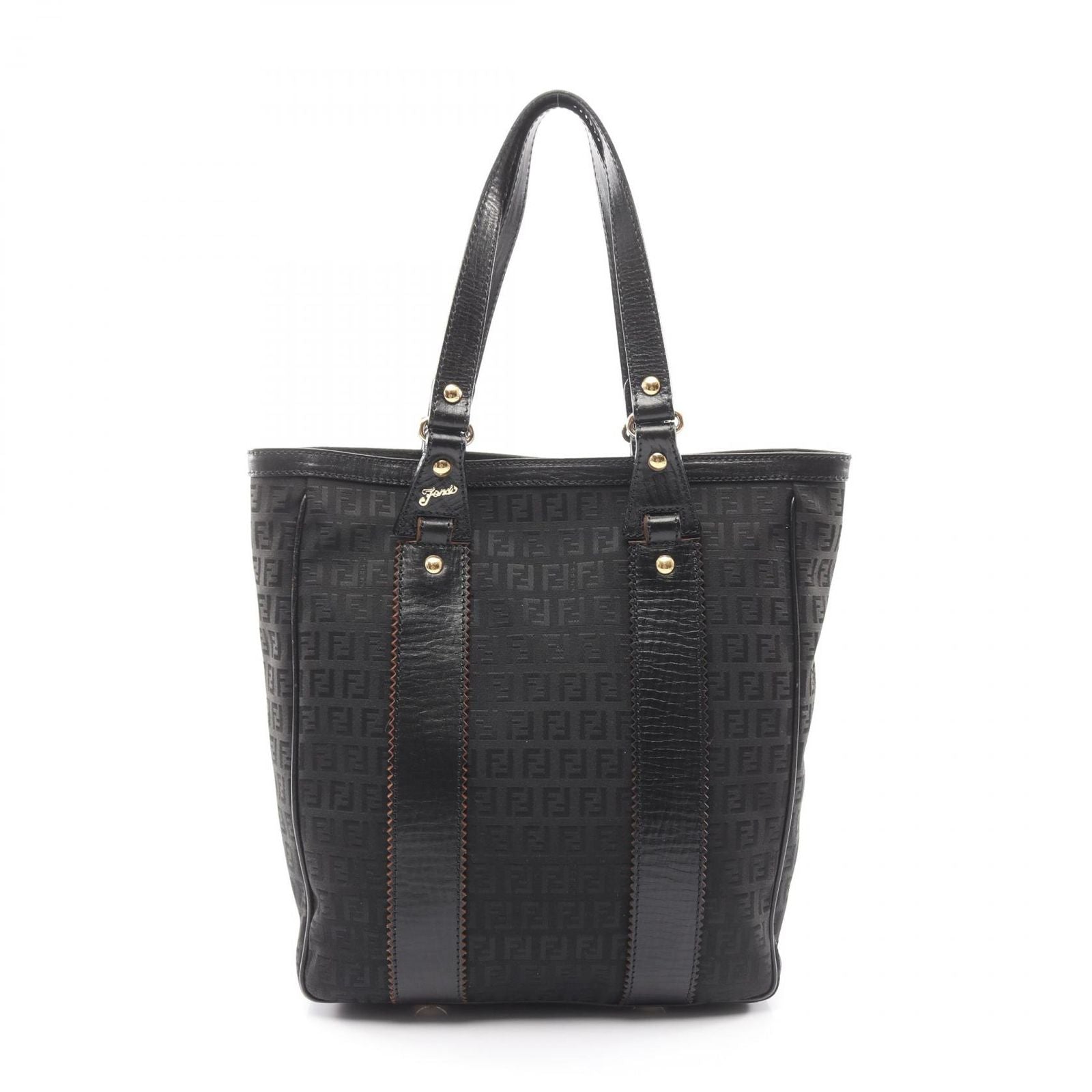Fendi Tote of Black Canvas Leather of