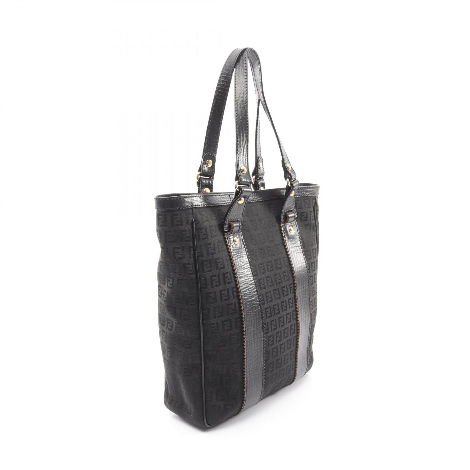 Fendi Tote of Black Canvas Leather of — view 2