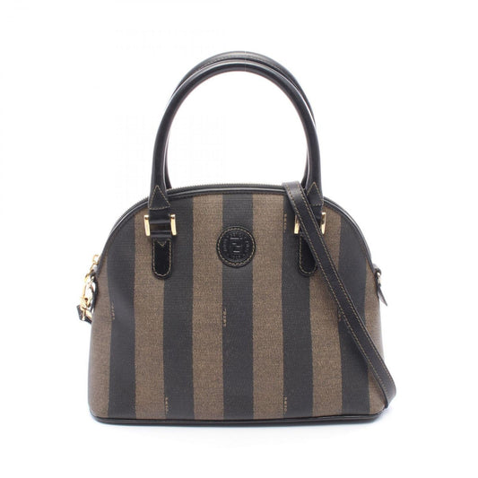 Fendi Shoulder Bag Pecan 2-Way Da Ninebrown Canvas Leather
