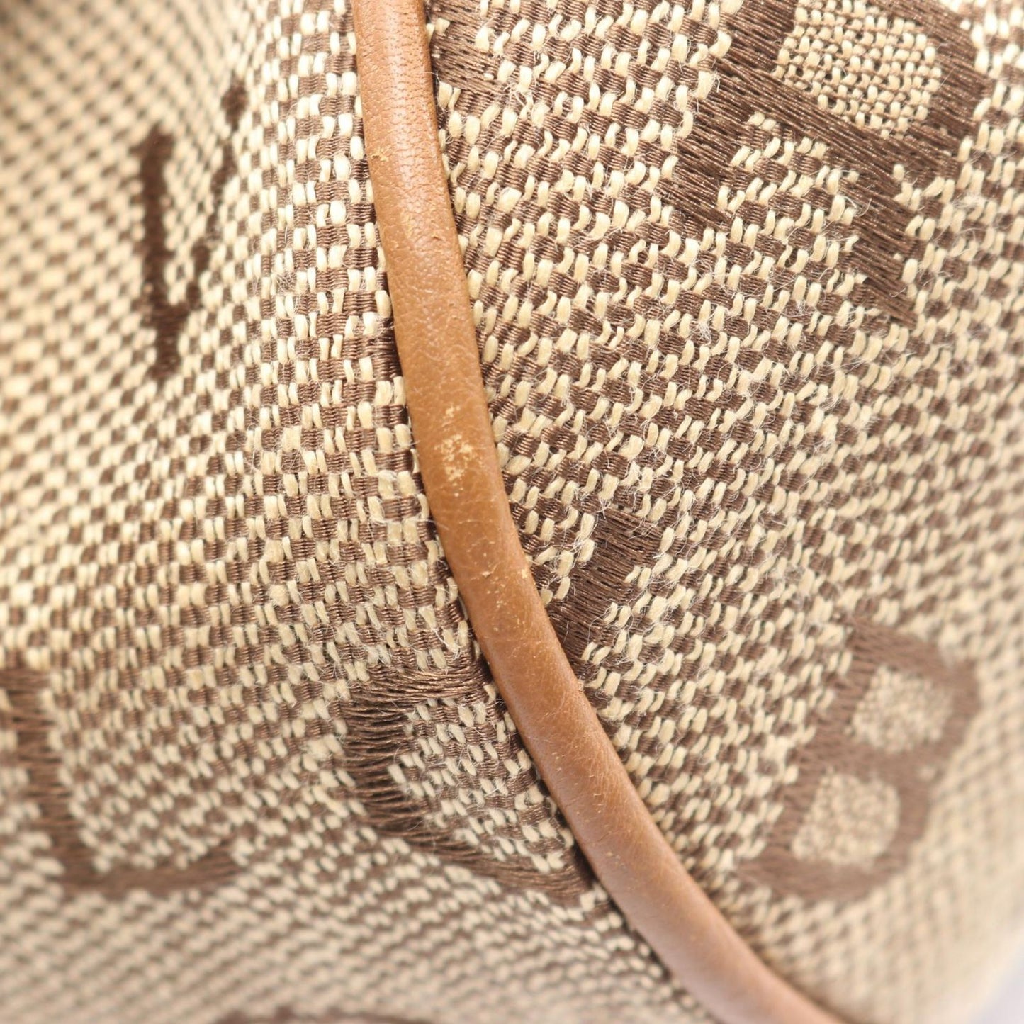 Bvlgari Bule Handbag Logo Maa Matreestare Beige Brown Canvas Leather — view 5