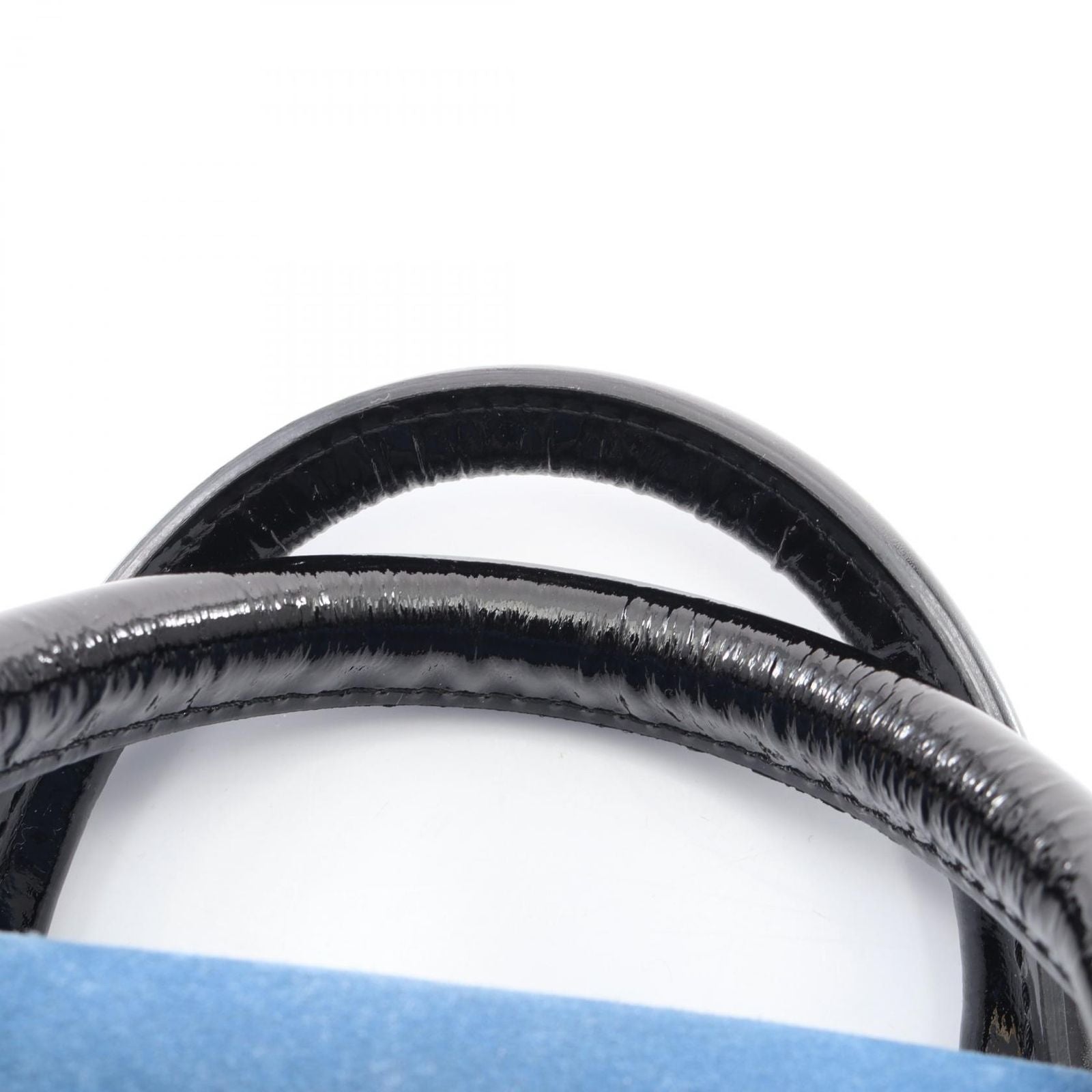 Loewe Handbag Amazona 28 Black Blue Patent Leather — view 9