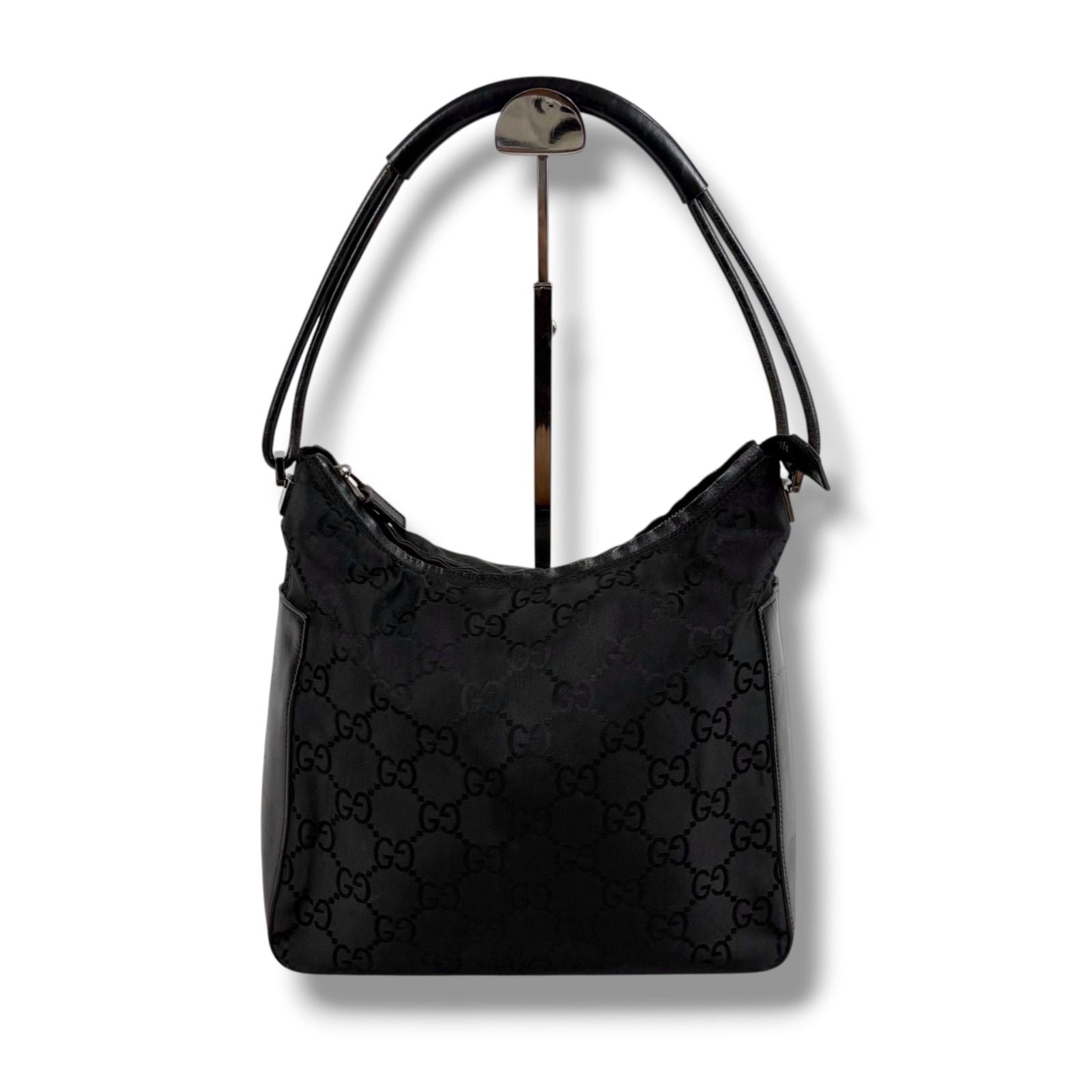Gucci GG Canvas Shoulder Bag Bo Black Nylon
