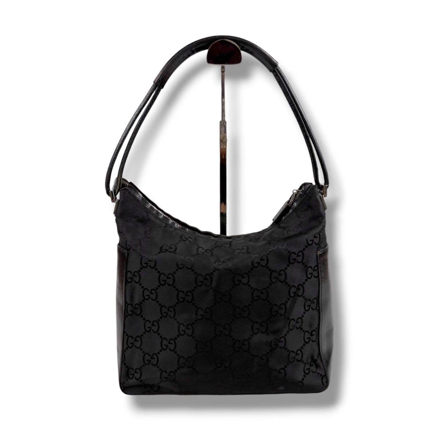 Gucci GG Canvas Shoulder Bag Bo Black Nylon — view 2