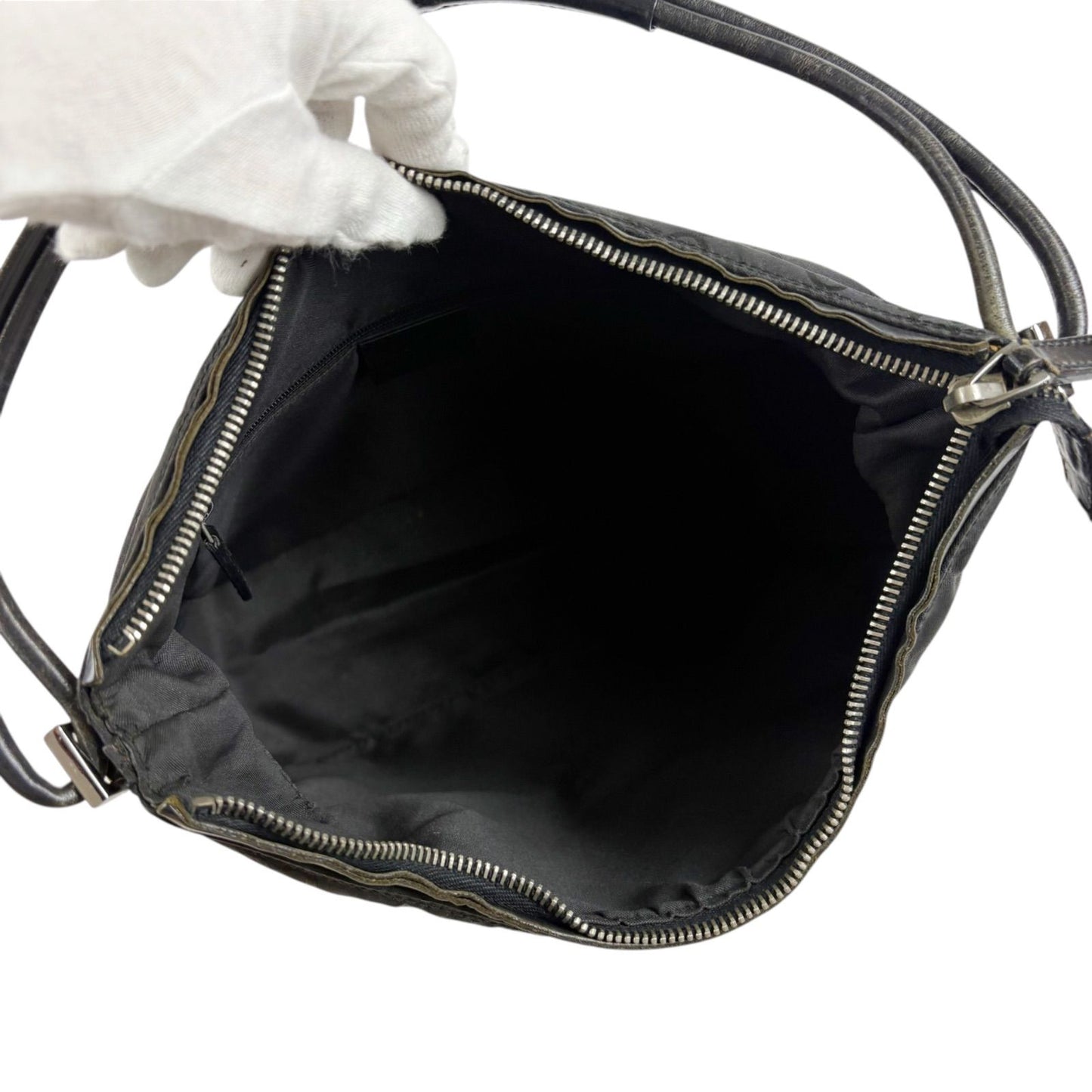 Gucci GG Canvas Shoulder Bag Bo Black Nylon — view 8