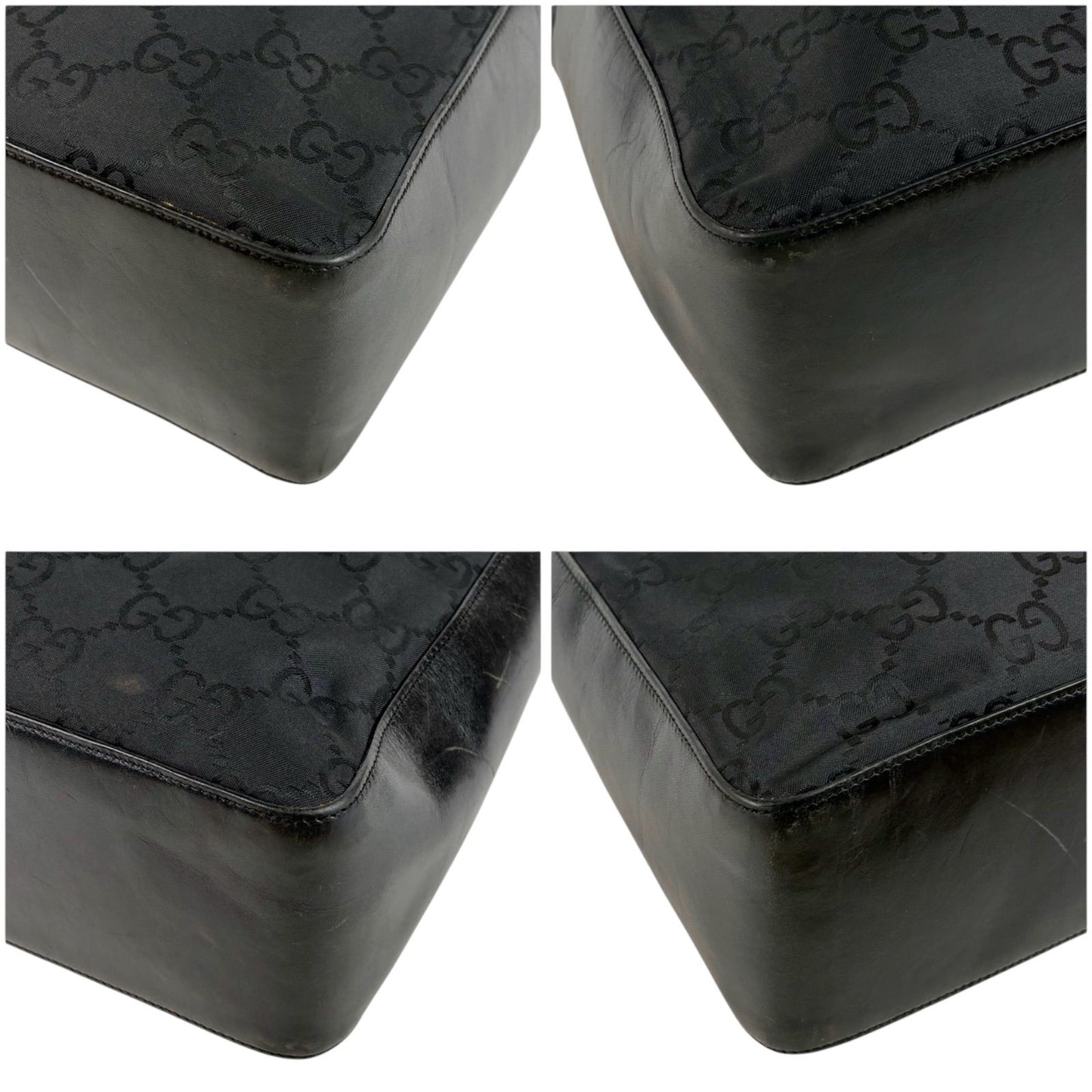 Gucci GG Canvas Shoulder Bag Bo Black Nylon — view 5