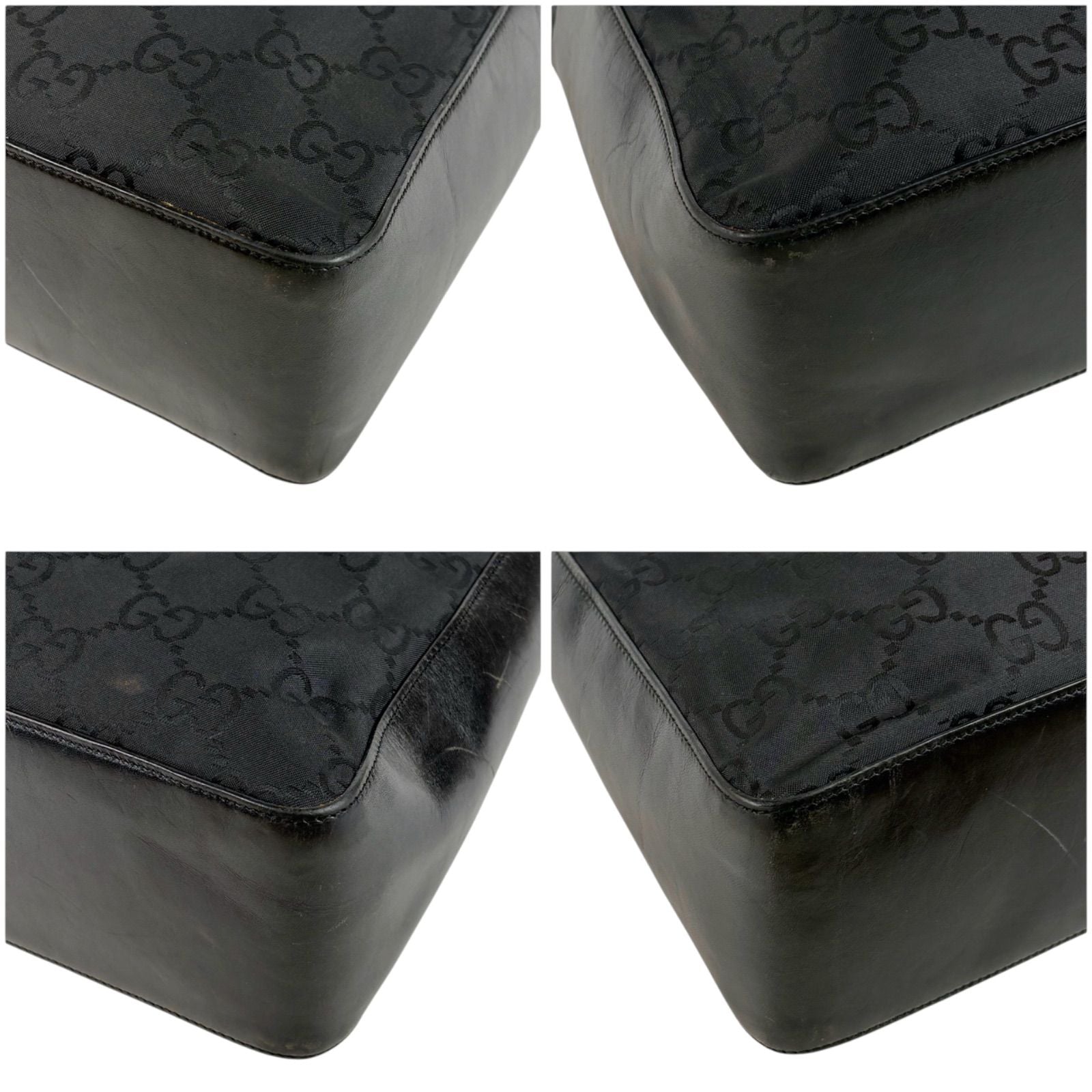 Gucci GG Canvas Shoulder Bag Bo Black Nylon — view 5