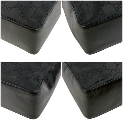 Gucci GG Canvas Shoulder Bag Bo Black Nylon — view 5