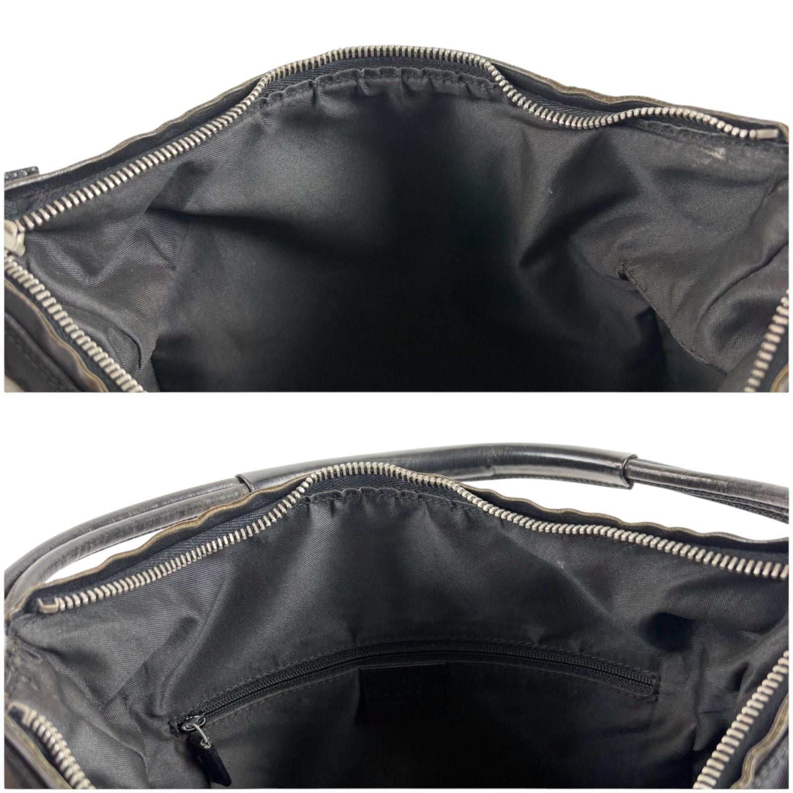 Gucci GG Canvas Shoulder Bag Bo Black Nylon — view 7