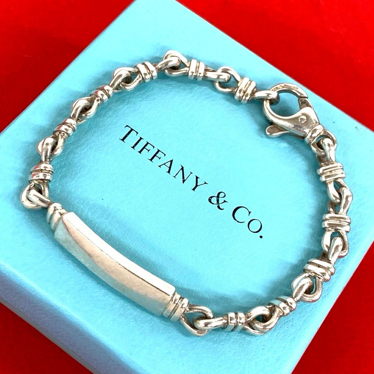Tiffany & Co Knot Link ID Bracelet 925 Sterling Silver