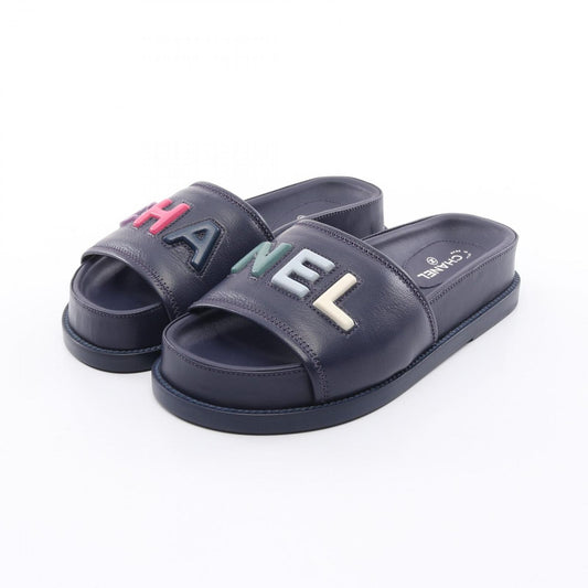 Chanel Sandals Leather Navy