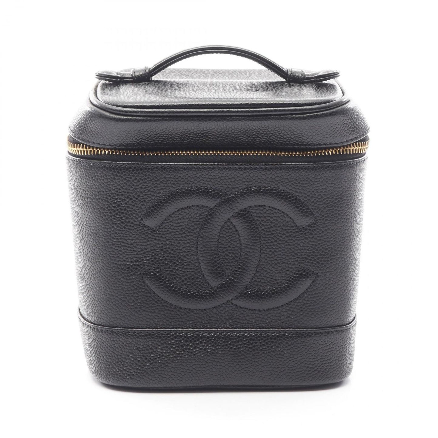 Chanel Handbag CC Logo Black CC Verticalshape Vanity