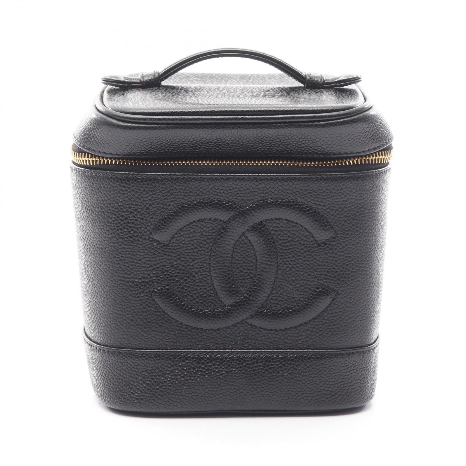 Chanel Handbag CC Logo Black CC Verticalshape Vanity
