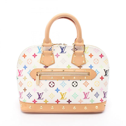 Louis Vuitton Handbag Alma Blanc Canvas Leather