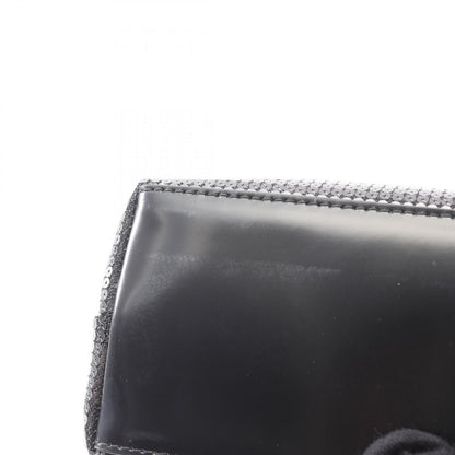 Prada Lada Tote Rete Paillettes Black Patent Leather Minitote — view 5