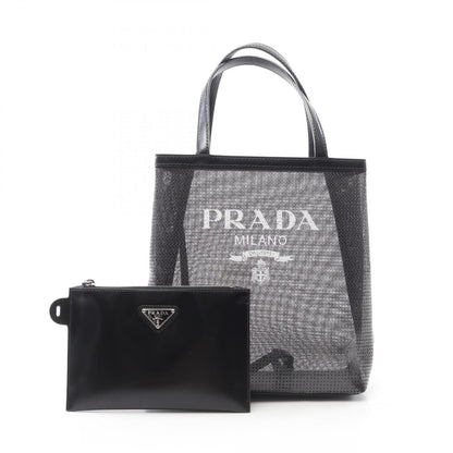 Prada Lada Tote Rete Paillettes Black Patent Leather Minitote