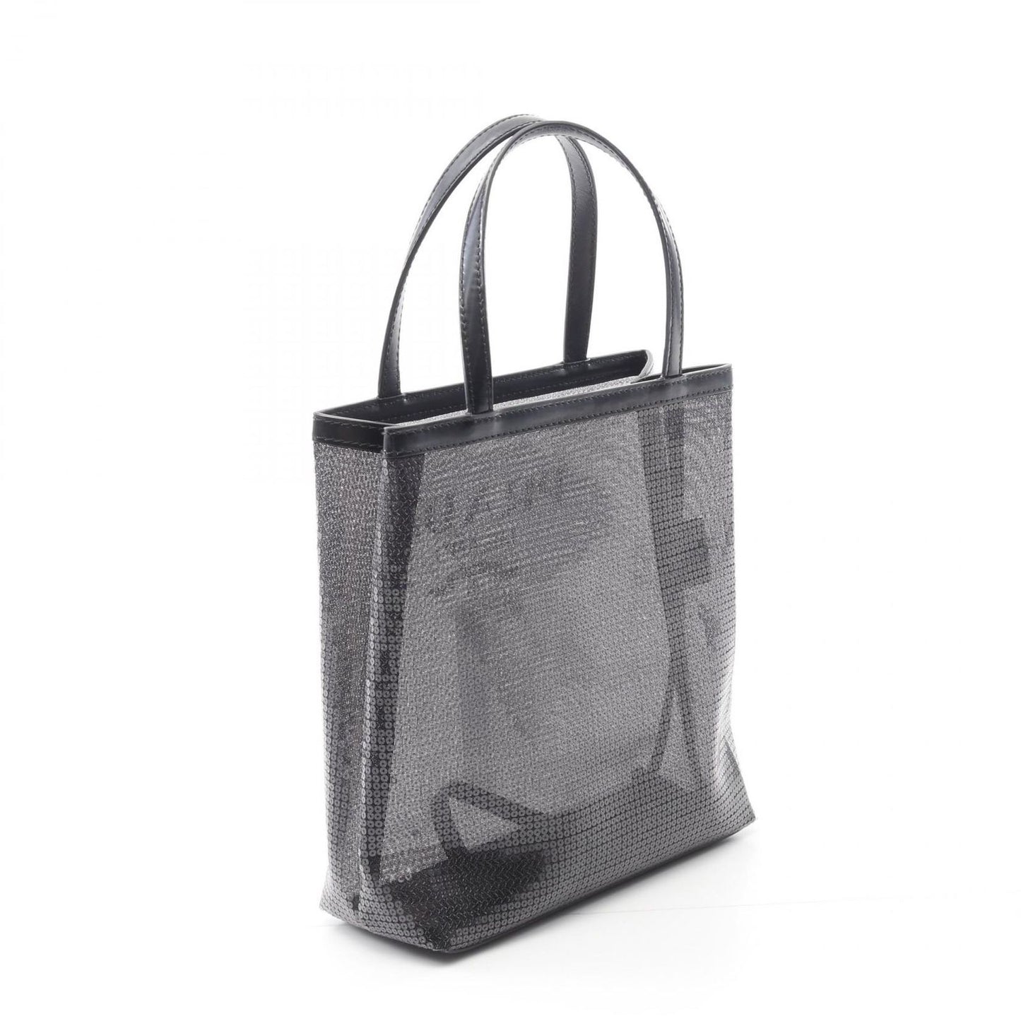Prada Lada Tote Rete Paillettes Black Patent Leather Minitote — view 2